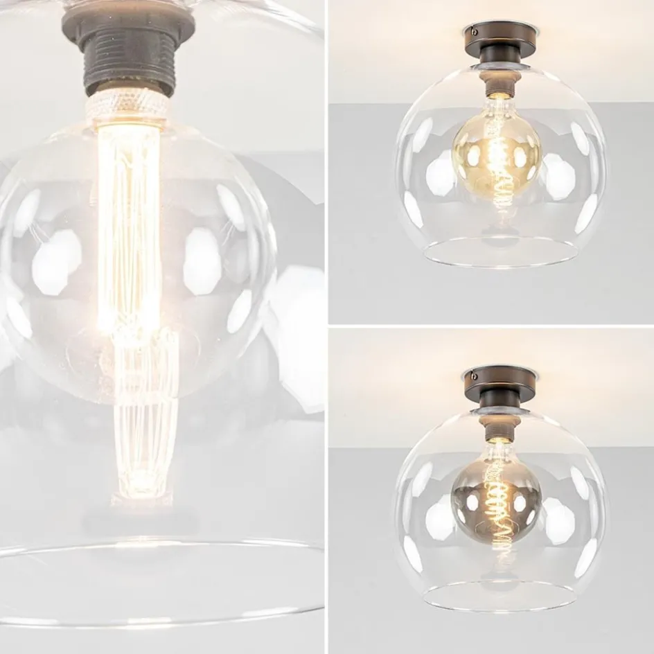 Globe plafondlamp helder glas 30 cm>Straluma Sale