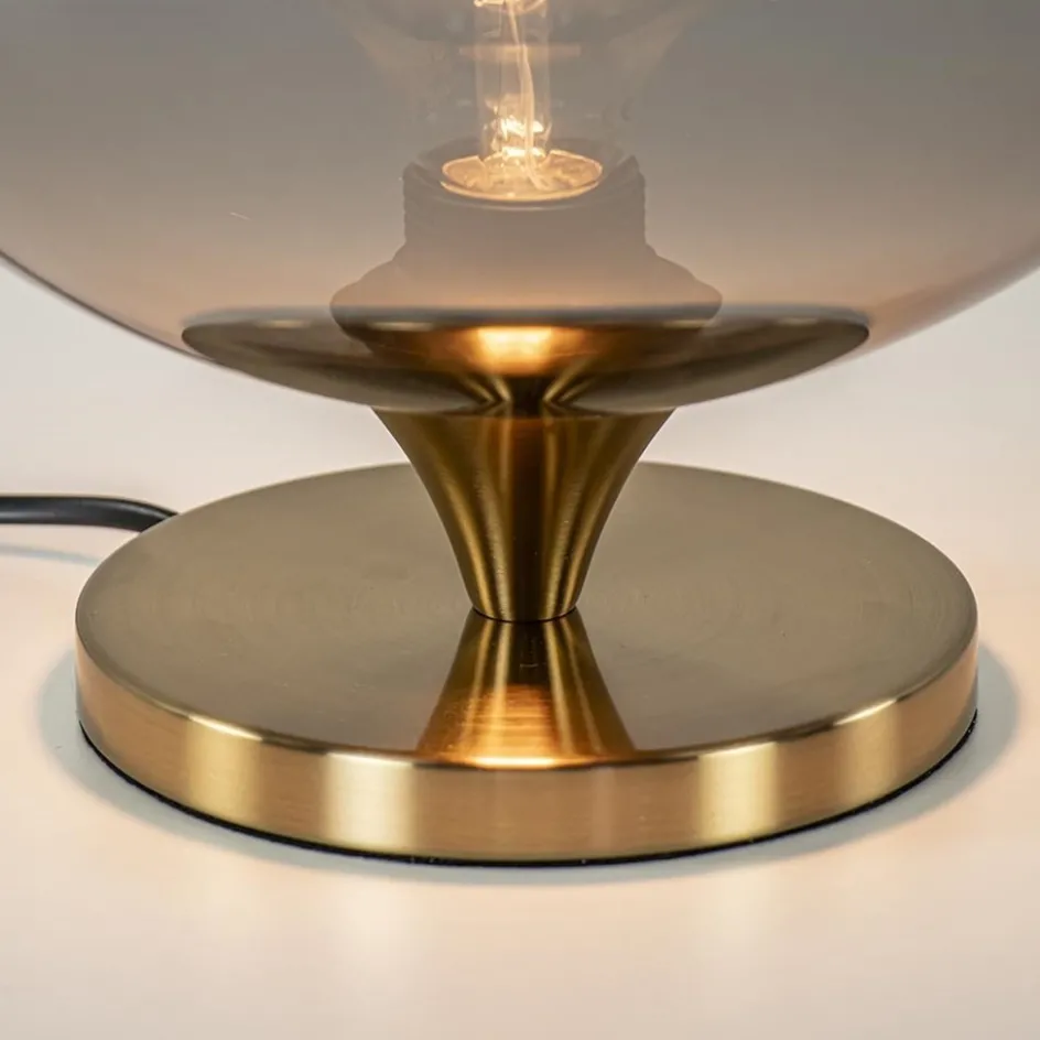 Globe tafellamp smoke/titanium met gouden voet>Straluma Clearance