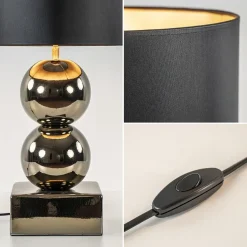 Gouden tafellamp bollen met zwart/gouden kap></noscript>Straluma Outlet