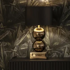 Gouden tafellamp bollen met zwart/gouden kap></noscript>Straluma Outlet