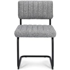 Grijze eetkamerstoel met zwart frame>Straluma New