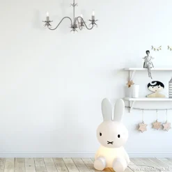 Grijze kroonluchter met bloem/kristal><noscript><img width=