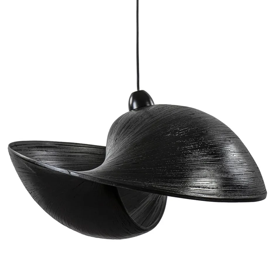 Grote bamboe hanglamp shell zwart>Straluma New