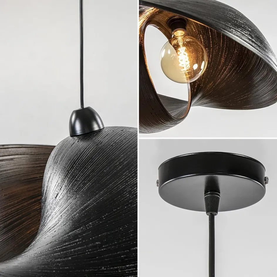 Grote bamboe hanglamp shell zwart>Straluma New