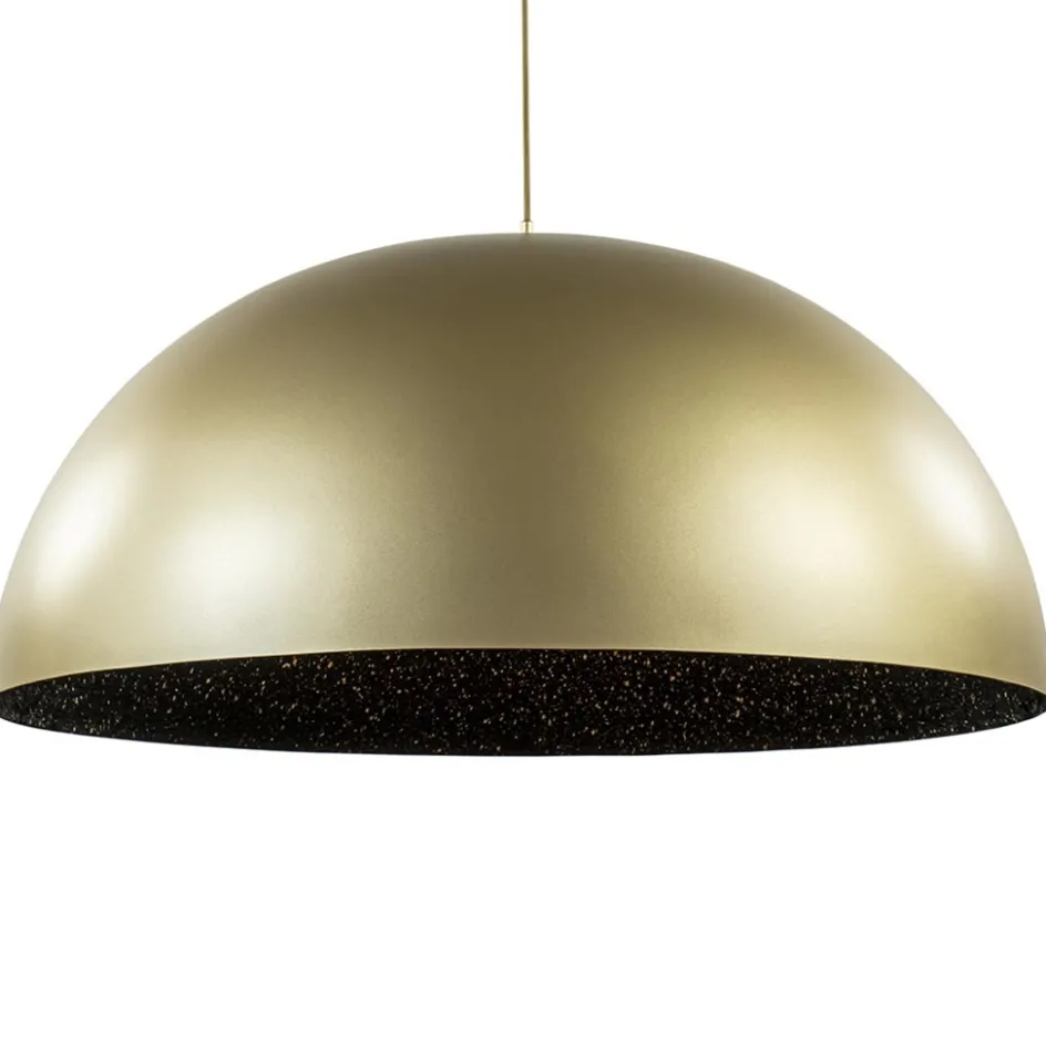 Grote design hanglamp koepel mat goud met zwart 90 cm>Straluma New