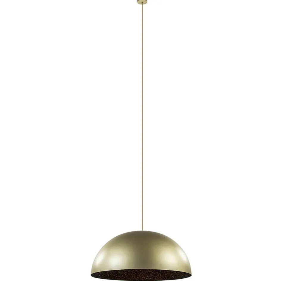 Grote design hanglamp koepel mat goud met zwart 90 cm>Straluma New