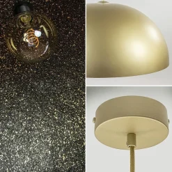 Grote design hanglamp koepel mat goud met zwart 90 cm><noscript><img width=
