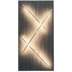 Grote design wandlamp met gouden kapjes><noscript><img width=