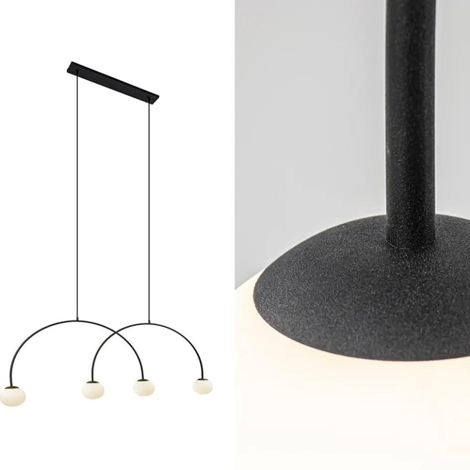 Grote hanglamp bogen met wit glas>Straluma Discount