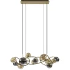 Grote hanglamp goud met amber/smoke glazen bollen>Straluma