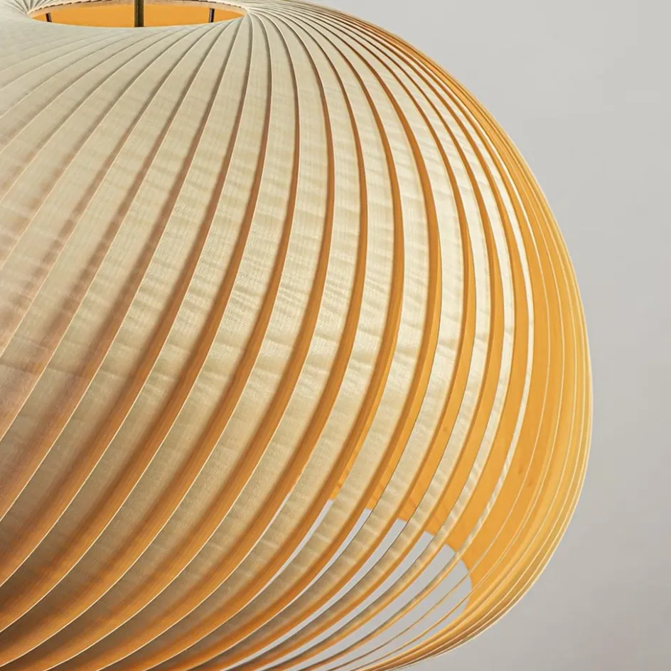 Grote hanglamp hout naturel rond 60 cm>Straluma