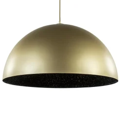 Grote hanglamp koepel mat goud met zwart 70 cm>Straluma Sale