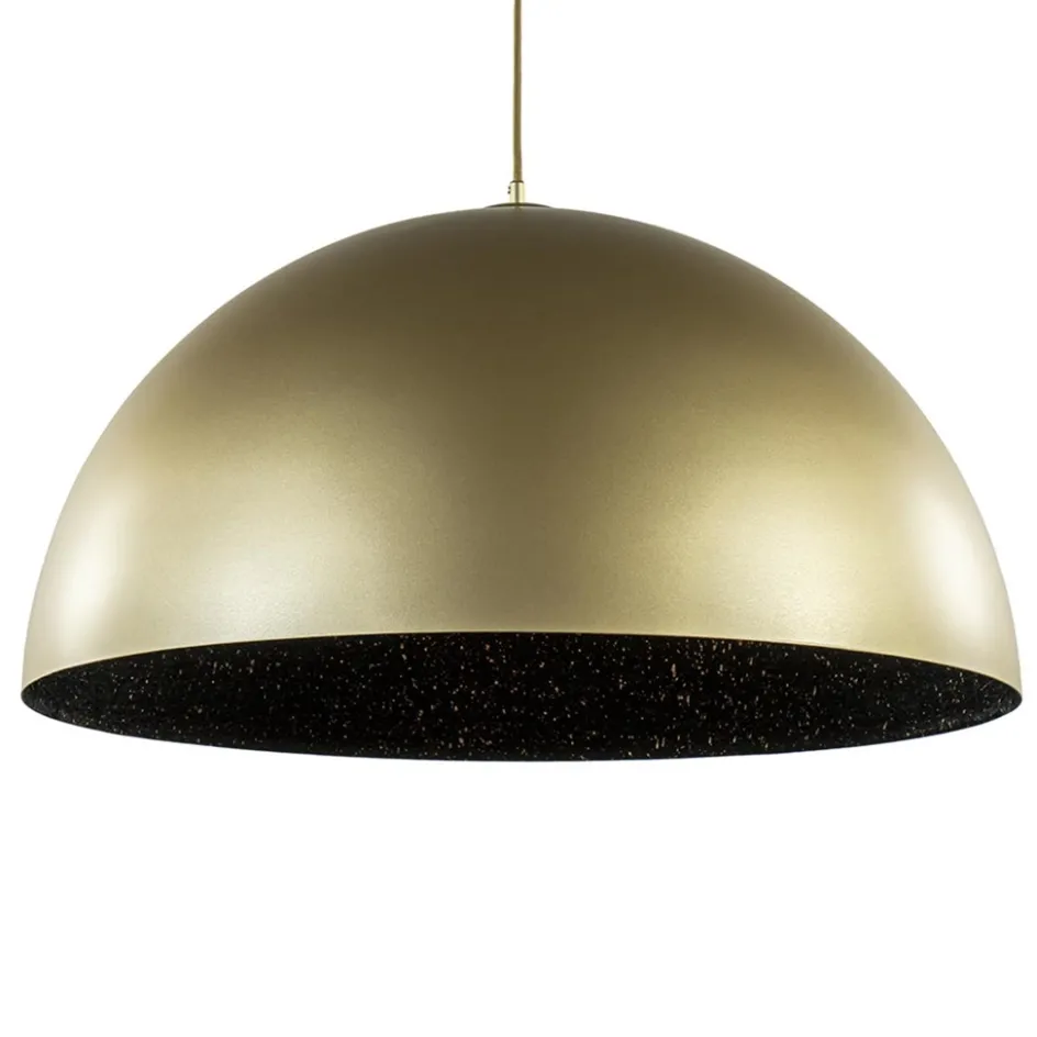 Grote hanglamp koepel mat goud met zwart 70 cm>Straluma Sale