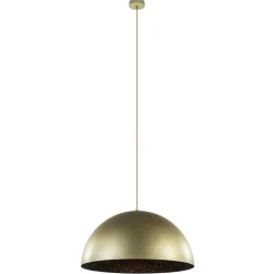 Grote hanglamp koepel mat goud met zwart 70 cm>Straluma Sale