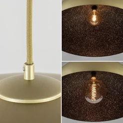 Grote hanglamp koepel mat goud met zwart 70 cm><noscript><img width=