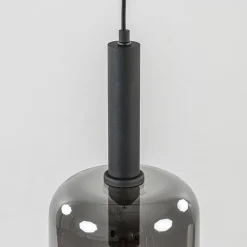 Grote hanglamp Lekar zwart met smoke glas><noscript><img width=