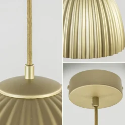 Grote hanglamp mat goud met relief 50 cm><noscript><img width=