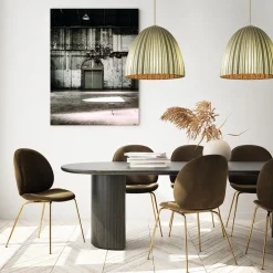 Grote hanglamp mat goud met relief 50 cm><noscript><img width=