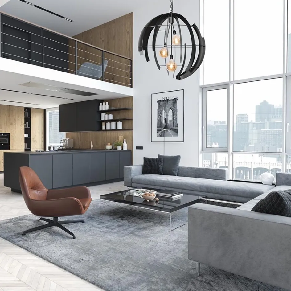 Grote hanglamp Terra 80 cm zwart>Straluma New