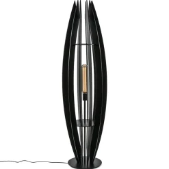 Grote houten vloerlamp mat zwart>Straluma Sale
