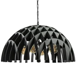 Grote koepel hanglamp Dome mat zwart metaal>Straluma New
