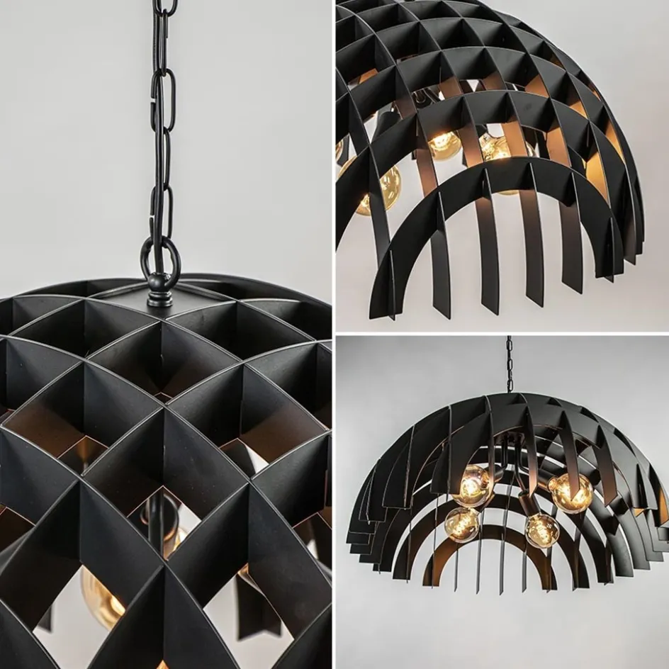 Grote koepel hanglamp Dome mat zwart metaal>Straluma New