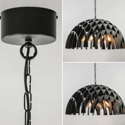 Grote koepel hanglamp Dome mat zwart metaal><noscript><img width=