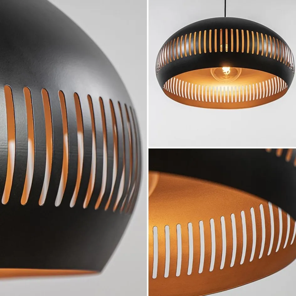 Grote koepel hanglamp zwart met goud 50 cm>Straluma Hot