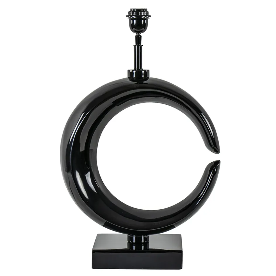 Grote lampvoet Maan shiny zwart>Straluma Hot