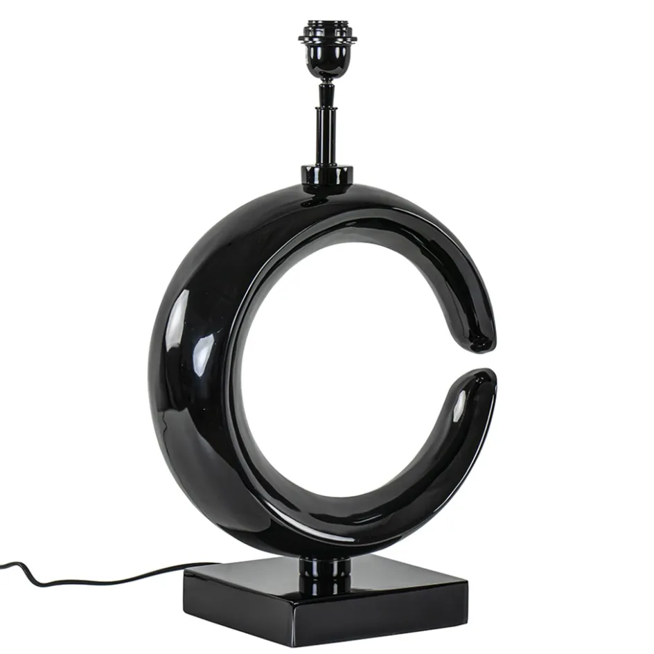 Grote lampvoet Maan shiny zwart>Straluma Hot