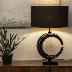 Grote lampvoet Maan shiny zwart><noscript><img width=