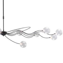 Grote LED hanglamp zwart met helder glazen bollen>Straluma New