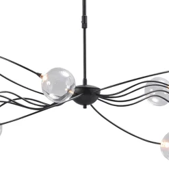 Grote LED hanglamp zwart met helder glazen bollen><noscript><img width=