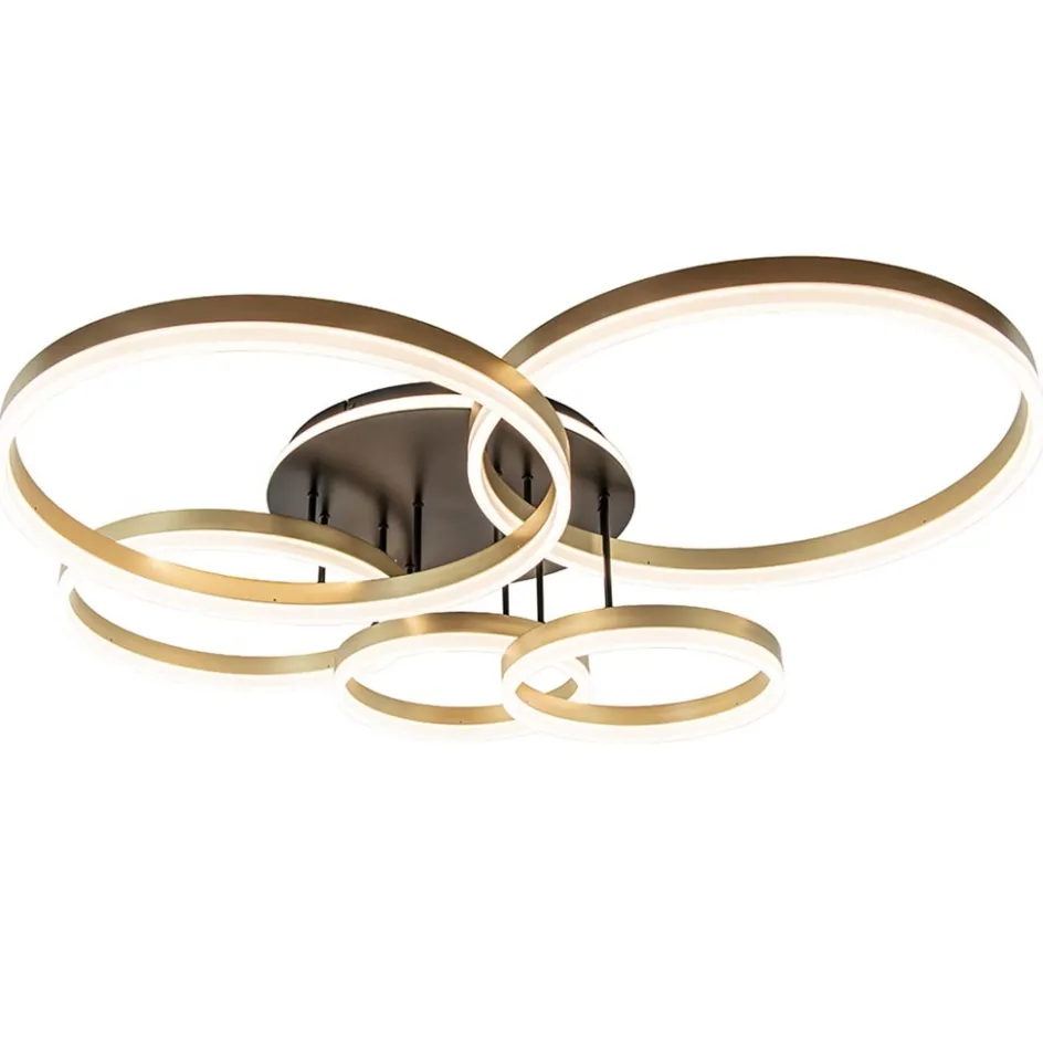 Grote LED Plafondlamp goud/zwart 3-standen dimbaar>Straluma Sale