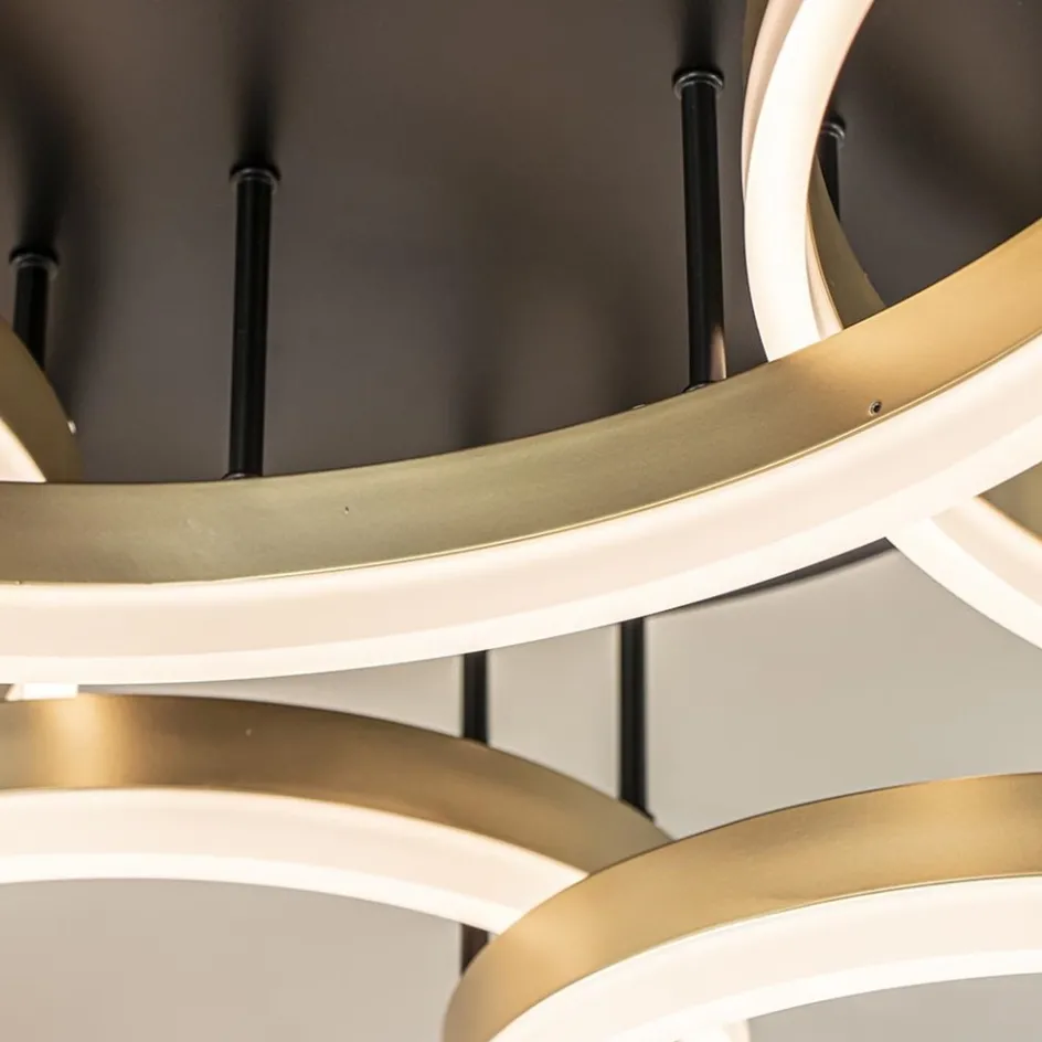 Grote LED Plafondlamp goud/zwart 3-standen dimbaar>Straluma Sale