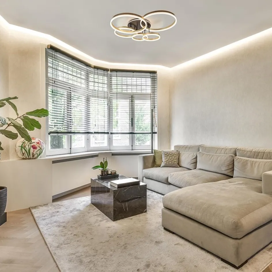 Grote LED Plafondlamp goud/zwart 3-standen dimbaar>Straluma Sale