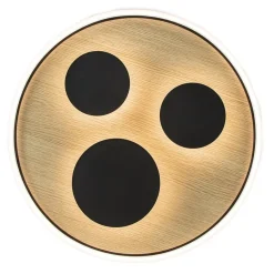 Grote LED plafondlamp zwart met houtlook dimbaar><noscript><img width=