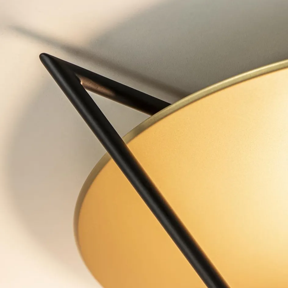 Grote LED plafondlamp zwart/goud indirect licht>Straluma Discount