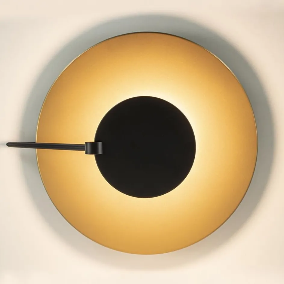 Grote LED plafondlamp zwart/goud indirect licht>Straluma Discount