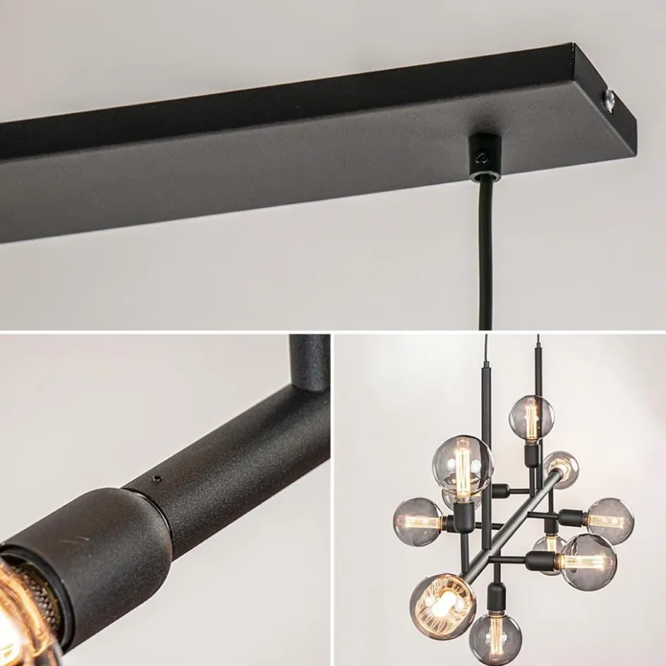 Grote 10-lichts eettafelhanglamp zwart exclusief lichtbronnen>Straluma Sale