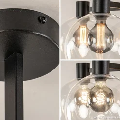 Grote 5-lichts plafondlamp helder glas><noscript><img width=