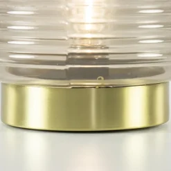 Grote Lipa tafellamp batterijen warm licht grijs ribbel glas><noscript><img width=