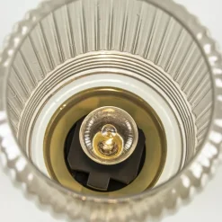 Grote Lipa tafellamp batterijen warm licht grijs ribbel glas><noscript><img width=