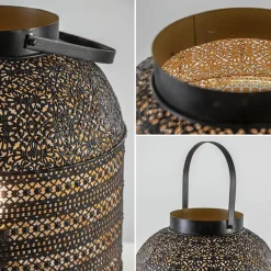 Grote Oosterse tafellamp lantaarn donker bruin><noscript><img width=