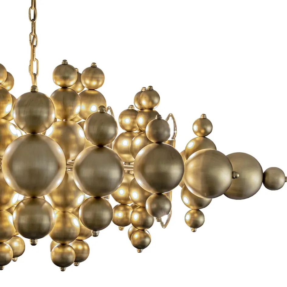 Grote ovale hanglamp Blow mat brass>Straluma Sale