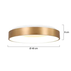 Grote plafondlamp goud 48 cm inclusief LED><noscript><img width=