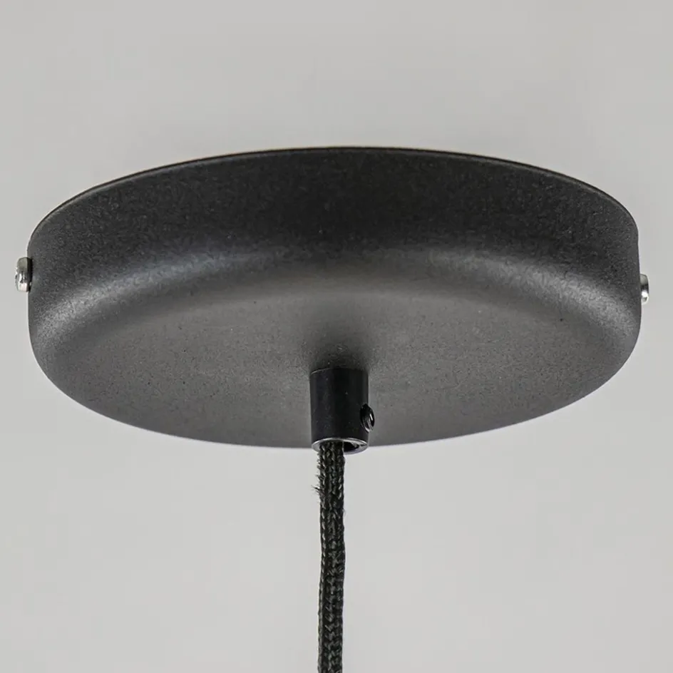 Grote retro hanglamp opaal glas met zwart>Straluma