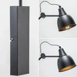 Grote retro wandlamp met zwarte kap verstelbaar><noscript><img width=