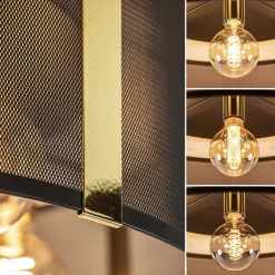 Grote ronde plafondlamp zwart gaas met goud><noscript><img width=