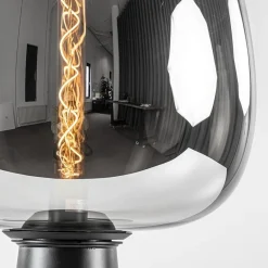 Grote tafellamp Amarah zwart met smoke glazen kap><noscript><img width=